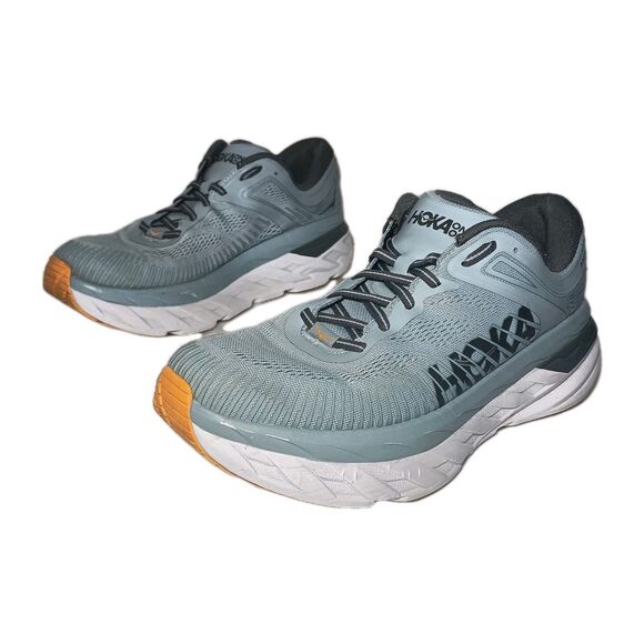 Sz 9 Hoka One Men’s Bondi 7 Blue Fog Castlerock Sneakers Running 1110518-BFCS main image 8